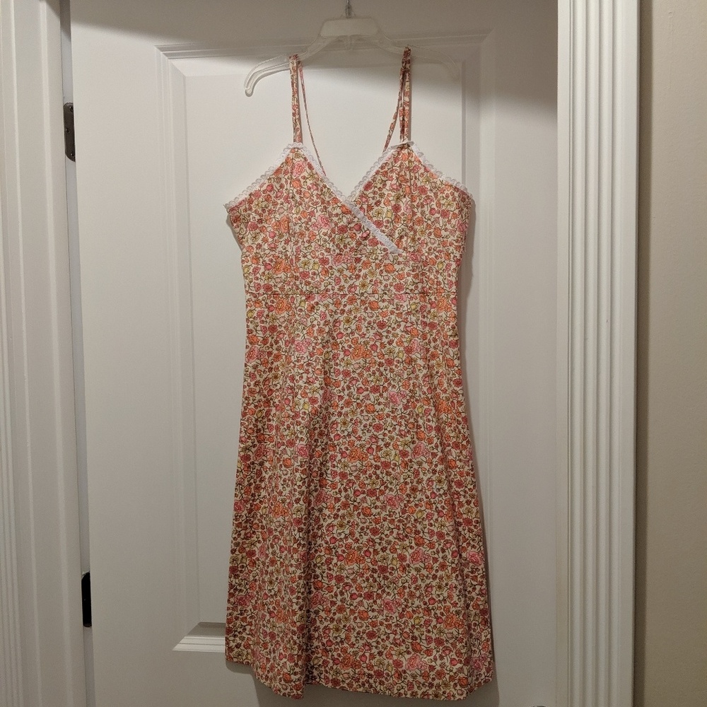 Cute pink and orange floral vintage dress